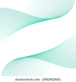 Abstract background with lines. Vector banner with waves. Background for poster, card, brochure, booklet, flyer. Geometric element for design isolated on white. Green gradient