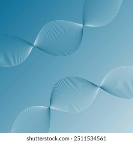 Abstract background with lines. Vector banner with waves. Background for poster, card, brochure, booklet, flyer. Geometric element for design isolated. Blue gradient