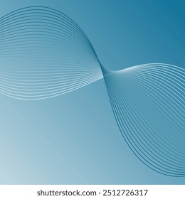 Abstract background with lines. Vector banner with waves. Background for poster, card, brochure, booklet, flyer. Geometric element for design isolated. Blue gradient