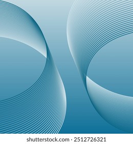 Abstract background with lines. Vector banner with waves. Background for poster, card, brochure, booklet, flyer. Geometric element for design isolated. Blue gradient