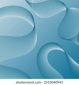 Abstract background with lines. Vector banner with waves. Background for poster, card, brochure, booklet, flyer. Geometric element for design isolated. Blue gradient