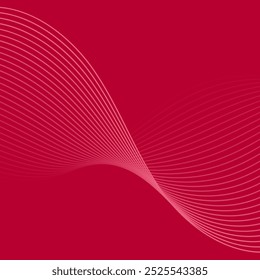 Abstract background with lines. Vector banner with waves. Background for poster, card, brochure, booklet, flyer. Geometric element for design. Red gradient. Valentine's Day