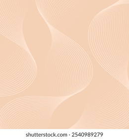 Abstract background with lines. Vector banner with waves. Background for poster, card, brochure, booklet, flyer. Geometric element for design. Beige gradient. Cafe, coffee, sweets