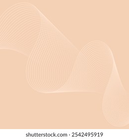 Abstract background with lines. Vector banner with waves. Background for poster, card, brochure, booklet, flyer. Geometric element for design. Beige gradient. Cafe, coffee, sweets