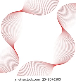 Abstract background with lines. Vector banner with waves. Background for poster, card, brochure, booklet, flyer. Geometric element for design. Red and white gradient. Valentine's Day
