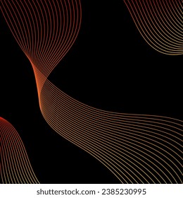 Abstract background with lines. Vector background with waves. Background for music album, poster, card, advertisement. Black with bright colors