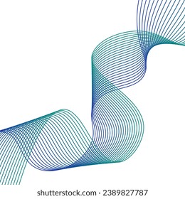 Abstract background with lines. Vector background with waves. Background for music album, poster, card, advertisement. Element for design isolated on white. Blue