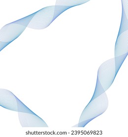 Abstract background with lines. Vector background with waves. Background for music album, poster, card, advertisement. Element for design isolated on white. Blue, water, ocean, sea, river, lake