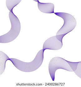 Abstract background with lines. Vector background with waves. Background for music album, poster, card, advertisement. Element for design isolated on white. Purple