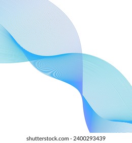 Abstract background with lines. Vector background with waves. Background for music album, poster, card, advertisement. Element for design isolated on white. Blue, water, ocean, sea, river, lake