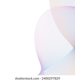 Abstract background with lines. Vector background with waves. Background for music album, poster, card, advertisement. Element for design isolated on white. Colorful