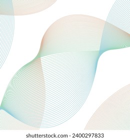 Abstract background with lines. Vector background with waves. Background for music album, poster, card, advertisement. Element for design isolated on white. Colorful