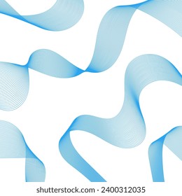 Abstract background with lines. Vector background with waves. Background for music album, poster, card, advertisement. Element for design isolated on white. Blue, water, ocean, sea, river, lake