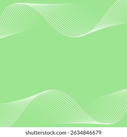 Abstract background with lines and waves. Banner. Element for design isolated. Vector background for brochure, booklet, flyer, poster. Green and white gradient. Nature, ecology, vegan