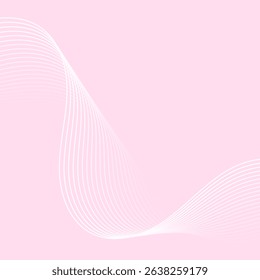 Abstract background with lines and waves. Banner. Element for design isolated. Vector background for brochure, booklet, flyer, poster. Pink and white gradient. Love, sweet, softness