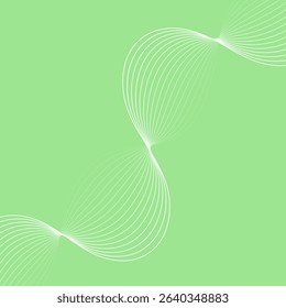 Abstract background with lines and waves. Banner. Element for design isolated. Vector background for brochure, booklet, flyer, poster. Green and white gradient. Nature, ecology, vegan