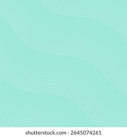 Fundo abstrato com linhas e ondas. Faixa. Elemento isolado do design. Fundo vetorial para brochura, livreto, folheto, cartaz. Gradiente verde e branco. Turquesa, azul