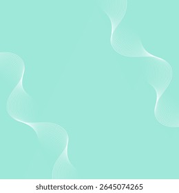 Abstract background with lines and waves. Banner. Element for design isolated. Vector background for brochure, booklet, flyer, poster. Green and white gradient. Turquoise, blue