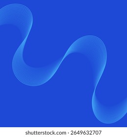 Fondo Abstractas con líneas y ondas. Anuncio. Elemento para diseño aislado. Fondo de Vector para folleto, folleto, volante, cartel. Degradado azul