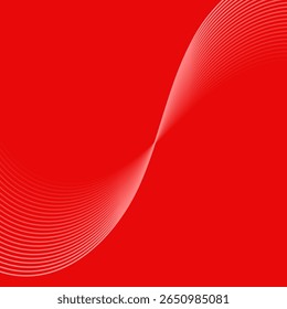 Abstrakter Hintergrund mit Linien und Wellen. Banner. Element für Design einzeln. Vektorhintergrund für Broschüre, Broschüre, Flyer, Poster. Roter Farbverlauf. Liebe, Valentinstag