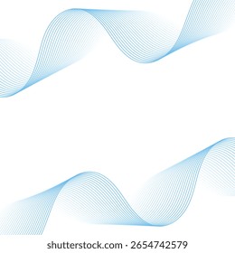 Abstract background with lines and waves. Banner. Element for design isolated on white. Vector background for brochure, booklet, flyer, poster. Colorful gradient. Blue and white