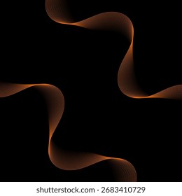Abstract background with lines and waves. Banner. Element for design. Vector background for brochure, booklet, flyer. Event poster. Orange and black gradient