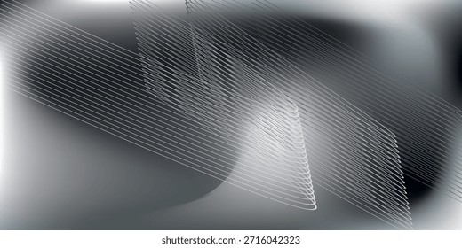 Abstrakter Hintergrund mit Linien und Wellen. Banner. Element für Design einzeln auf Schwarz.  Hintergrund-Vektor eps. Für Poster und Broschüre