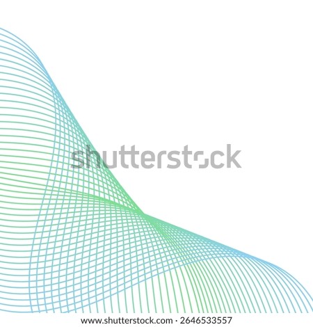 Abstract background with lines and waves. Banner. Element for design isolated on white. Vector background for brochure, booklet, flyer, poster. Colorful gradient. Green, blue
