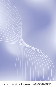 Abstract background with lines and waves. Blurred texture. Mesh gradient. Standard poster size. Background for banner, brochure, booklet. Gray, blue