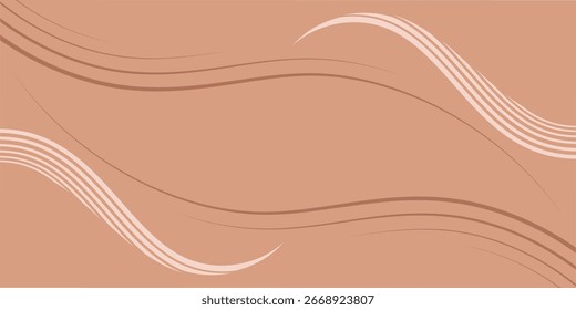Abstract background with lines and waves. Event poster. Medium banner size. Vector background for brochure, booklet, flyer. Abstract element for design. Brown and beige color