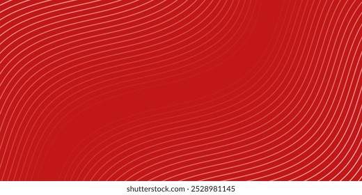 Abstract background with lines and waves. Medium banner size. Element for design. Vector background for brochure, booklet, flyer, poster. Red gradient. Love, Valentine's Day