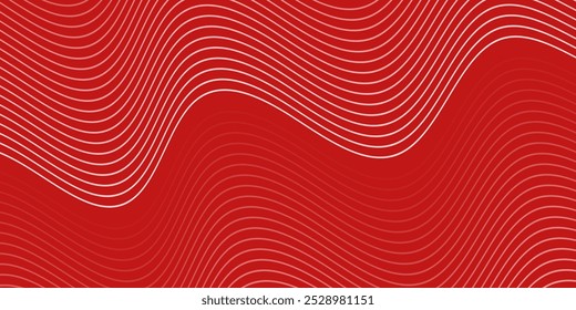 Abstract background with lines and waves. Medium banner size. Element for design. Vector background for brochure, booklet, flyer, poster. Red gradient. Love, Valentine's Day