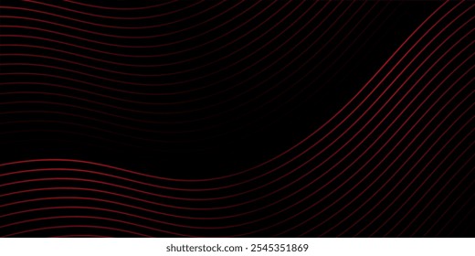 Abstract background with lines and waves. Medium banner size. Element for design. Vector background for brochure, booklet, flyer, poster. Red and black gradient. Black Friday banner