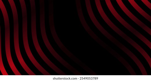 Abstract background with lines and waves. Medium banner size. Element for design. Vector background for brochure, booklet, flyer, poster. Red and black gradient. Black Friday banner