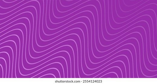Abstract background with lines and waves. Medium banner size. Element for design. Vector background for brochure, booklet, flyer, poster. Purple gradient