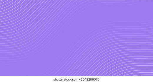 Abstract background with lines and waves. Medium banner size. Element for design isolated. Vector background for brochure, booklet, flyer, poster. Purple gradient. Violet