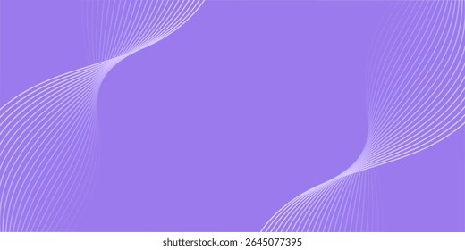 Abstract background with lines and waves. Medium banner size. Element for design isolated. Vector background for brochure, booklet, flyer, poster. Purple gradient. Violet