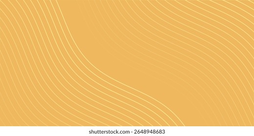 Abstract background with lines and waves. Medium banner size. Element for design isolated. Vector background for brochure, booklet, flyer, poster. Orange and yellow gradient