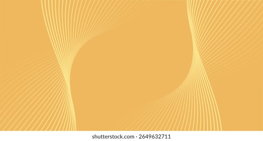 Abstract background with lines and waves. Medium banner size. Element for design isolated. Vector background for brochure, booklet, flyer, poster. Orange and yellow gradient