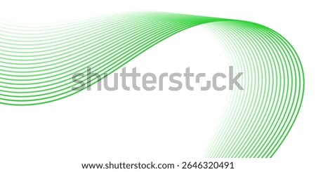Abstract background with lines and waves. Medium banner size. Element for design isolated on white. Vector background for brochure, booklet, flyer, poster. White and green gradient