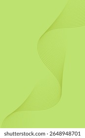 Fundo abstrato com linhas e ondas. Tamanho padrão do cartaz. Elemento isolado do design. Fundo vetorial para brochura, livreto, folheto. Gradiente verde