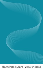 Abstract background with lines and waves. Standard poster size. Element for design isolated. Vector background for brochure, booklet, flyer. Turquoise gradient. Blue color