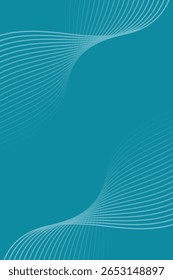 Abstract background with lines and waves. Standard poster size. Element for design isolated. Vector background for brochure, booklet, flyer. Turquoise gradient. Blue color