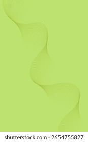 Fundo abstrato com linhas e ondas. Tamanho padrão do cartaz. Elemento isolado do design. Fundo vetorial para brochura, livreto, folheto. Gradiente verde