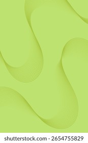 Fondo Abstractas con líneas y ondas. Tamaño de póster estándar. Elemento para diseño aislado. Fondo de Vector para folleto, folleto, volante. Gradiente verde