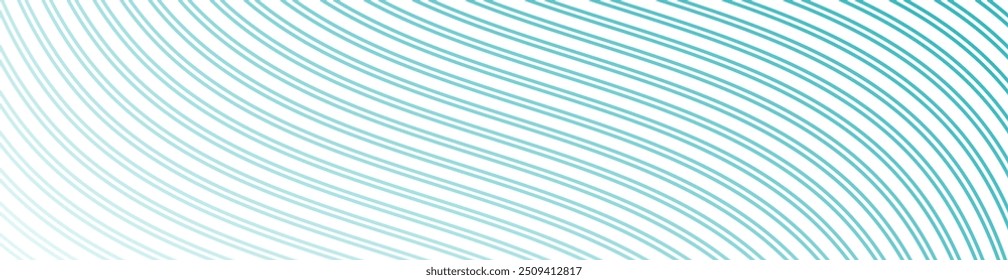 Abstract background with lines and waves. Web banner size. Element for design isolated on white. Vector background for brochure, booklet, flyer, poster. Blue and white gradient