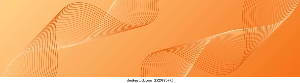 Fondo Abstractas con líneas y ondas. Tamaño del Anuncio de Web. Elemento para el diseño. Fondo de Vector para folleto, folleto, cartel. Gradiente naranja. Otoño, amor, Navidades