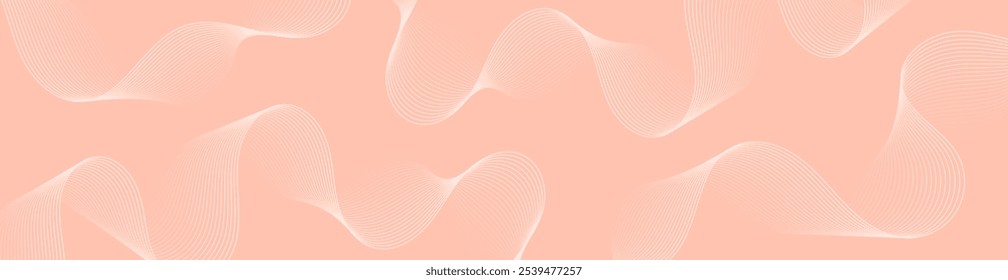 	
Abstract background with lines and waves. Web banner size. Element for design isolated. Vector background for brochure, booklet, flyer, poster. Beige gradient. Orange