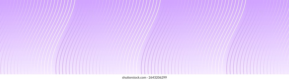 Abstract background with lines and waves. Web banner size. Element for design isolated. Vector background for brochure, booklet, flyer, poster. Purple and white gradient