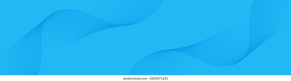 Fondo Abstractas con líneas y ondas. Tamaño del Anuncio de Web. Elemento para el diseño. Fondo de Vector para folleto, folleto, volante, cartel. Degradado azul